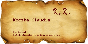 Koczka Klaudia névjegykártya